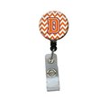 Carolines Treasures Letter D Chevron Orange and Regalia Retractable Badge Reel CJ1062-DBR